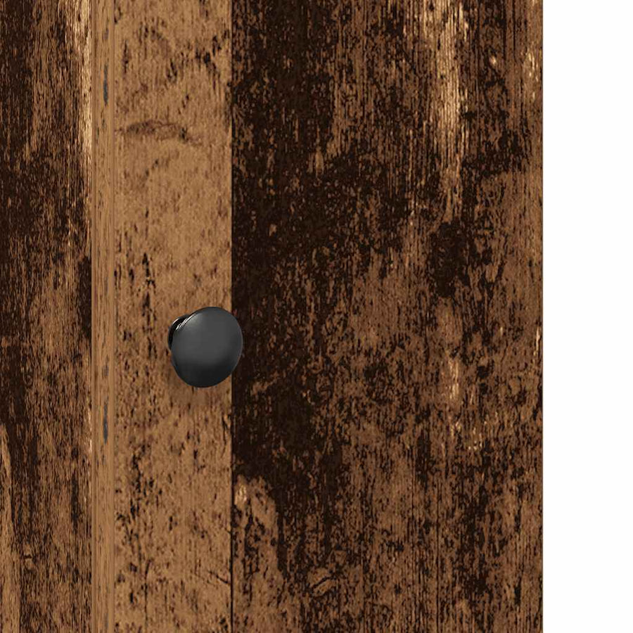 Badkamerkast met rolhouder 20,5x22x72 cm oud houtkleurig