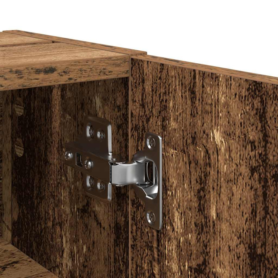 Badkamerkast met rolhouder 20,5x22x72 cm oud houtkleurig
