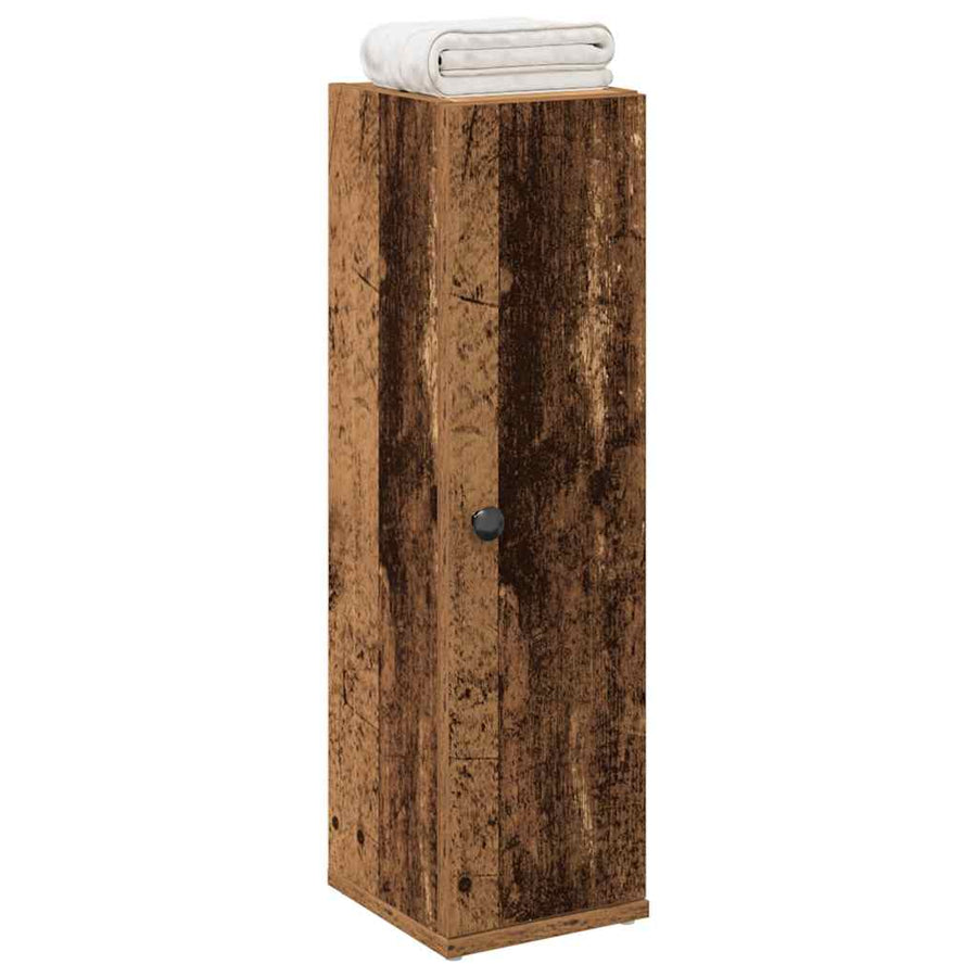 Badkamerkast met rolhouder 20,5x22x72 cm oud houtkleurig