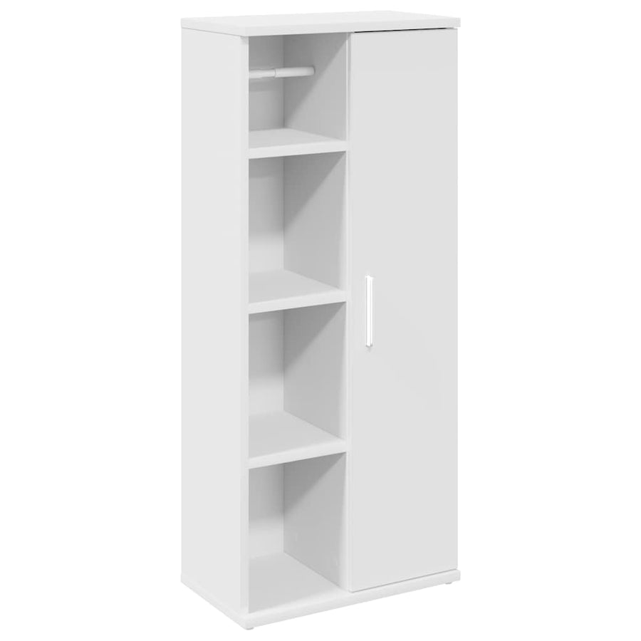 Badkamerkast met rolhouder 39x22x90 cm wit