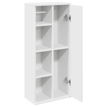Badkamerkast met rolhouder 39x22x90 cm wit