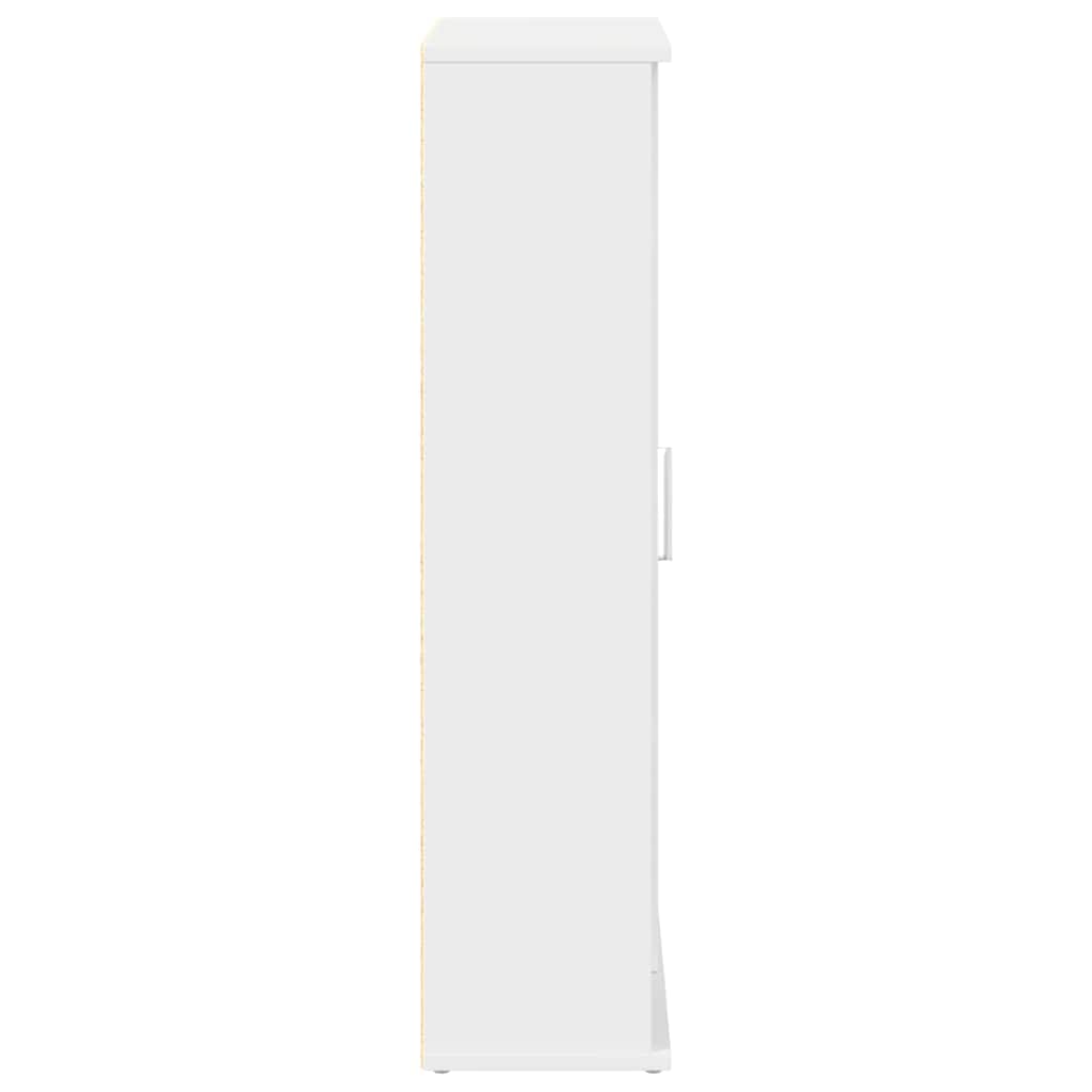 Badkamerkast met rolhouder 39x22x90 cm wit