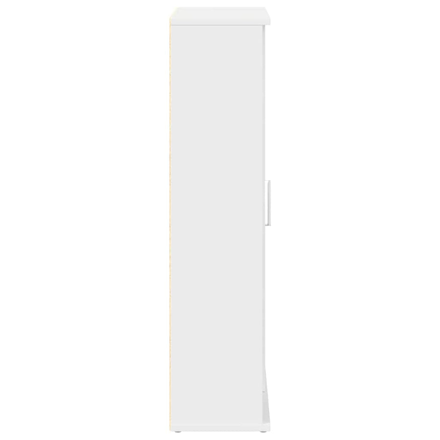 Badkamerkast met rolhouder 39x22x90 cm wit