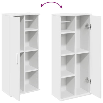 Badkamerkast met rolhouder 39x22x90 cm wit