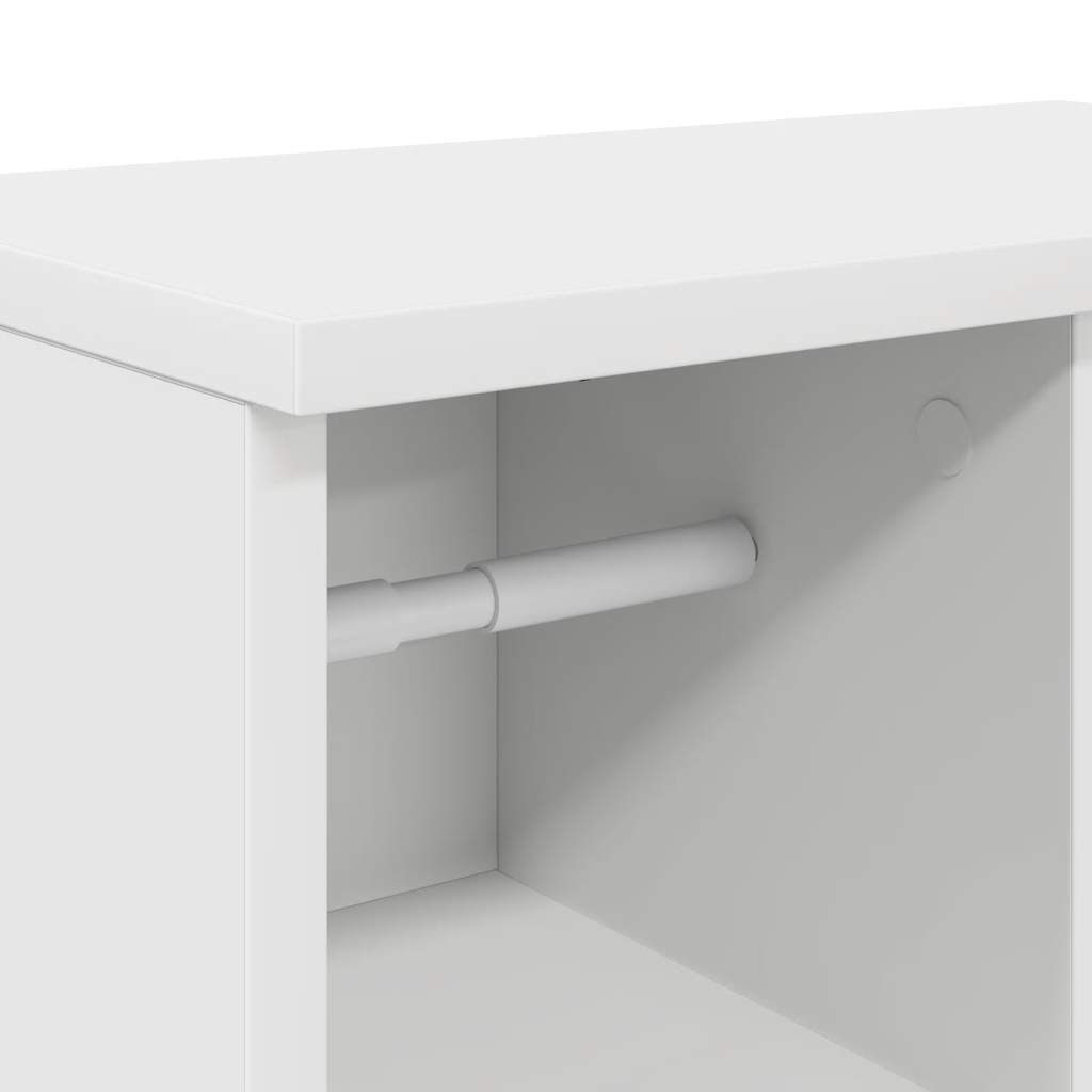 Badkamerkast met rolhouder 39x22x90 cm wit