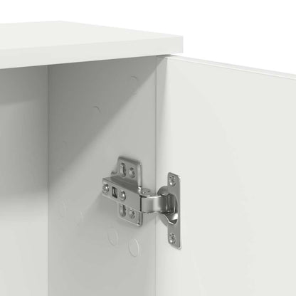 Badkamerkast met rolhouder 39x22x90 cm wit