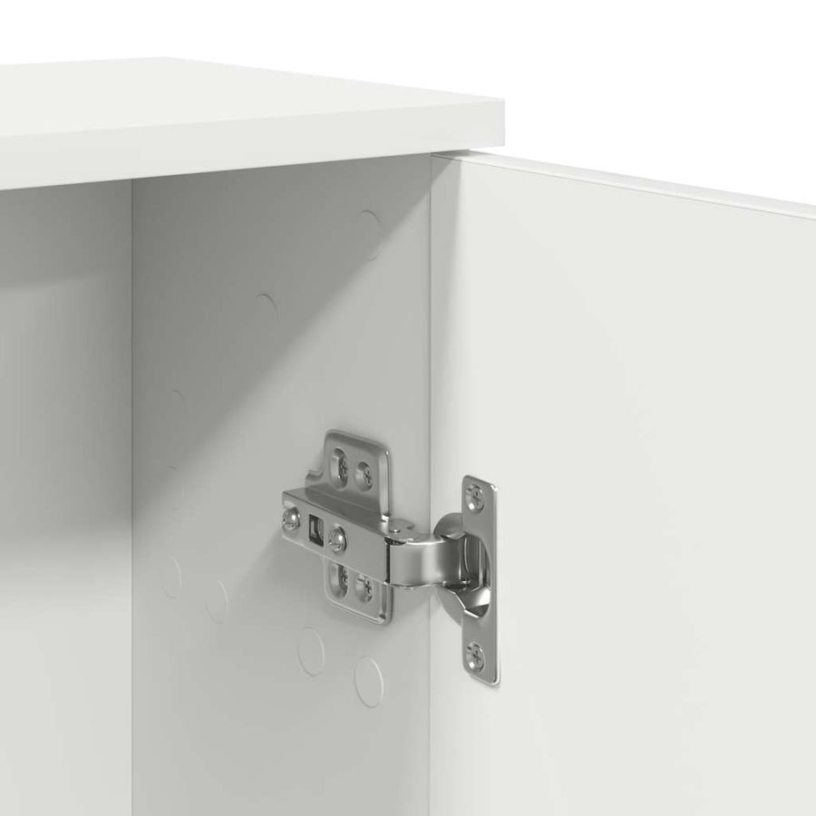 Badkamerkast met rolhouder 39x22x90 cm wit