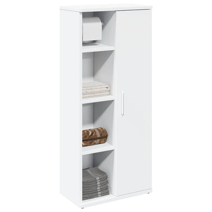 Badkamerkast met rolhouder 39x22x90 cm wit
