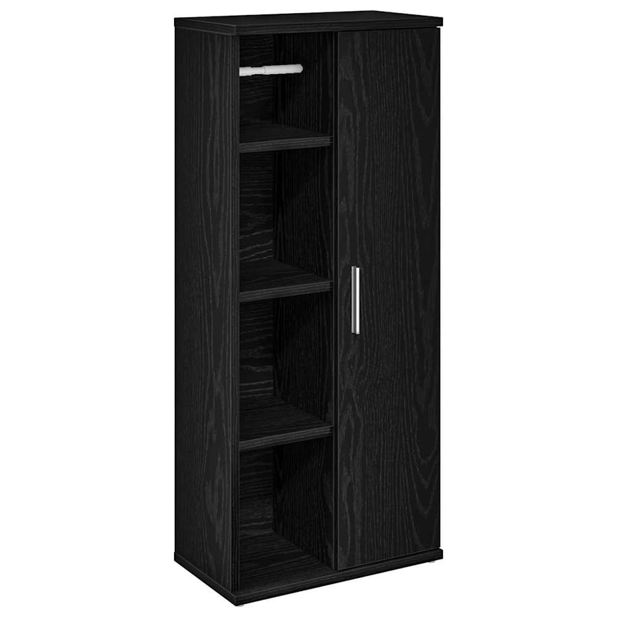 Badkamerkast met rolhouder 39x22x90 cm zwart