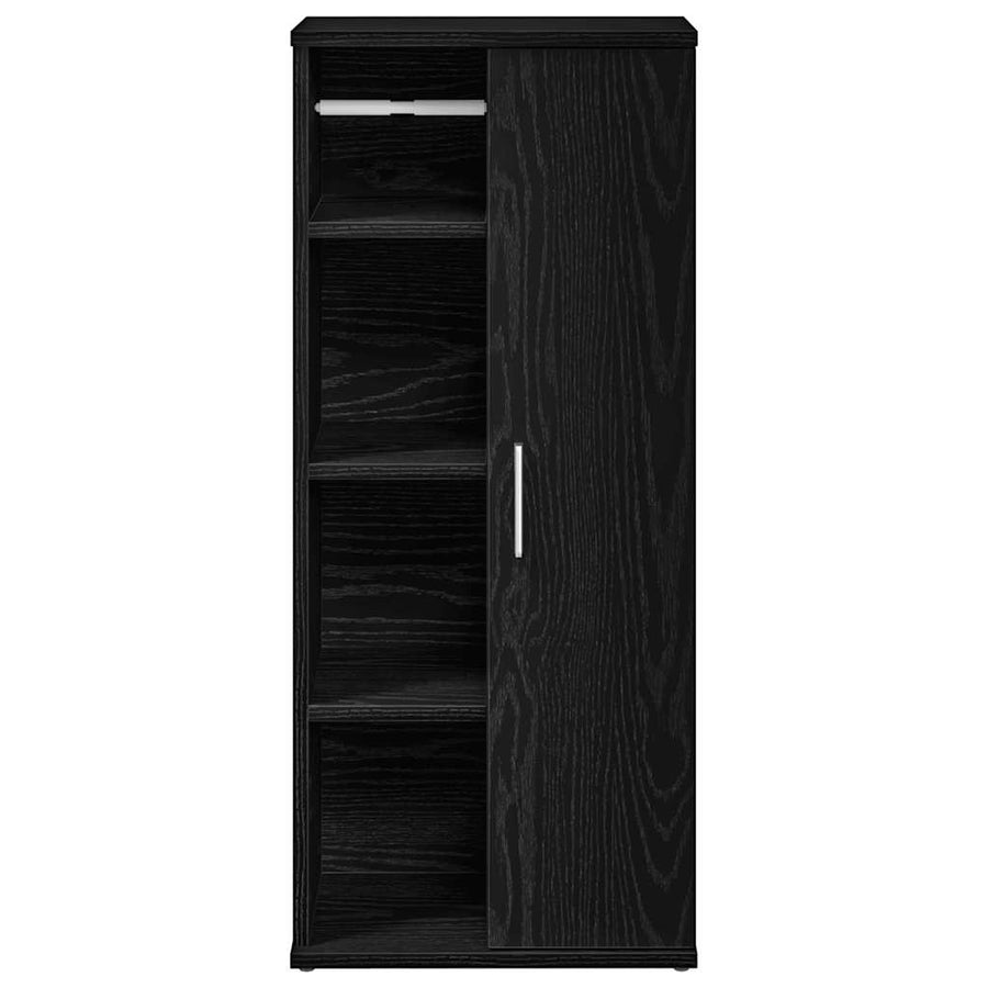 Badkamerkast met rolhouder 39x22x90 cm zwart