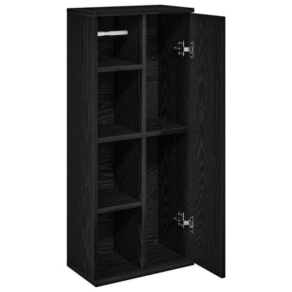 Badkamerkast met rolhouder 39x22x90 cm zwart