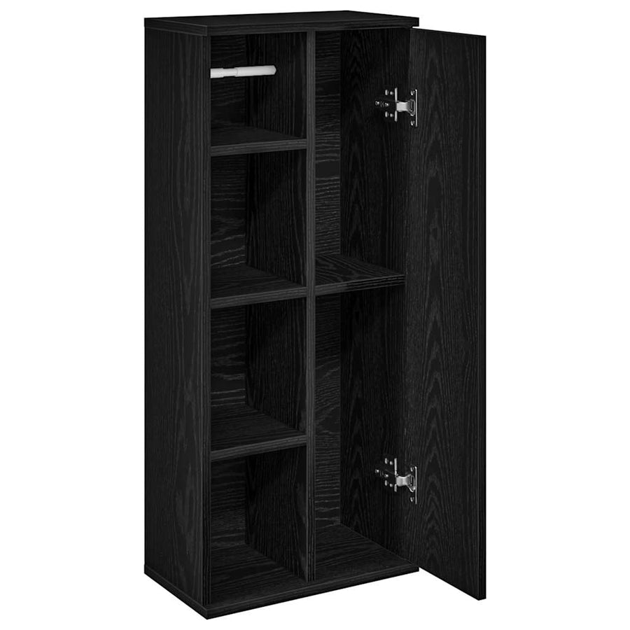 Badkamerkast met rolhouder 39x22x90 cm zwart