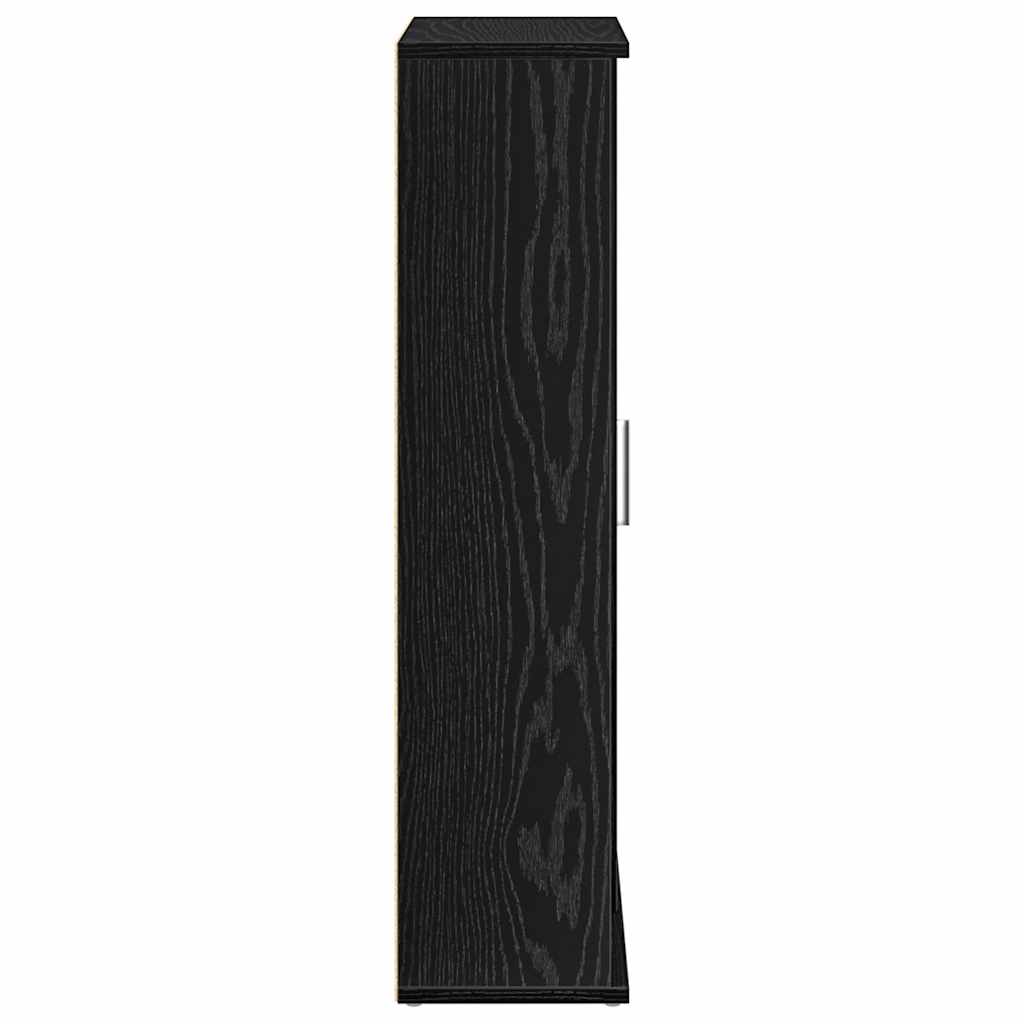 Badkamerkast met rolhouder 39x22x90 cm zwart
