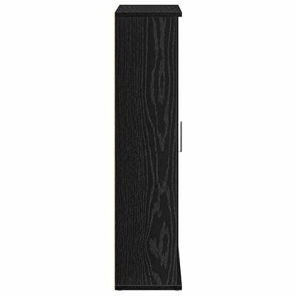 Badkamerkast met rolhouder 39x22x90 cm zwart