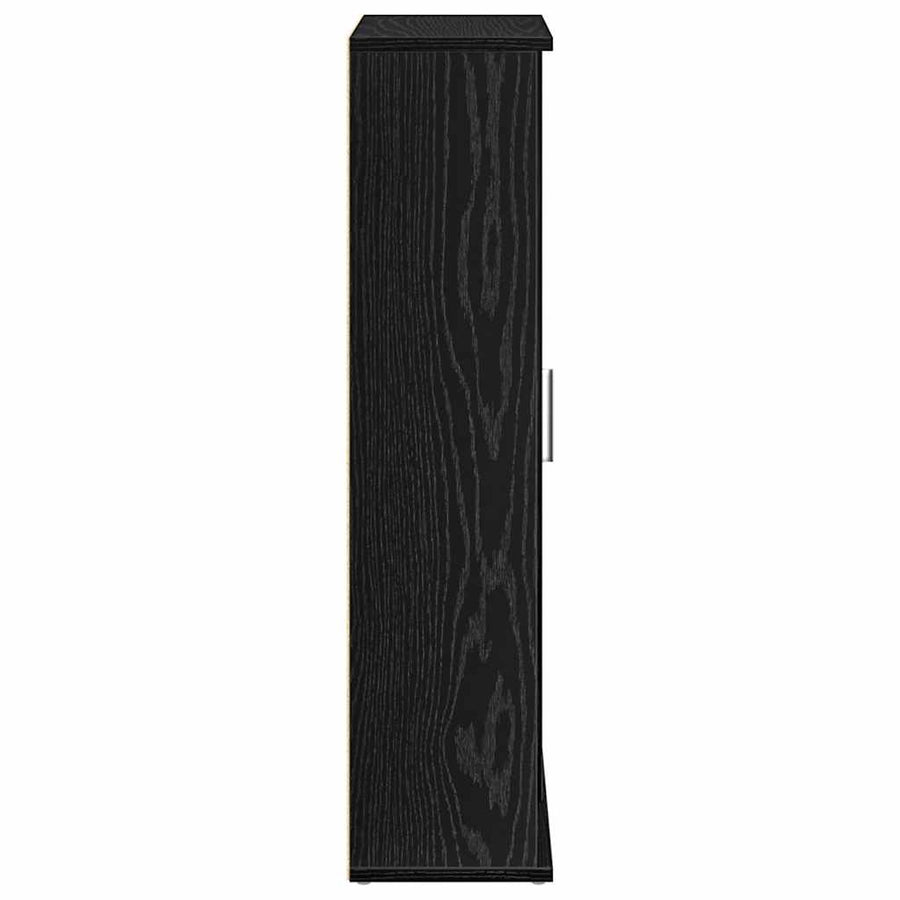 Badkamerkast met rolhouder 39x22x90 cm zwart