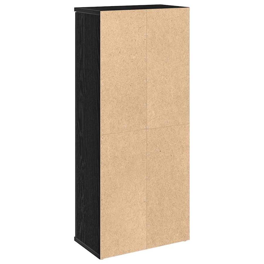 Badkamerkast met rolhouder 39x22x90 cm zwart