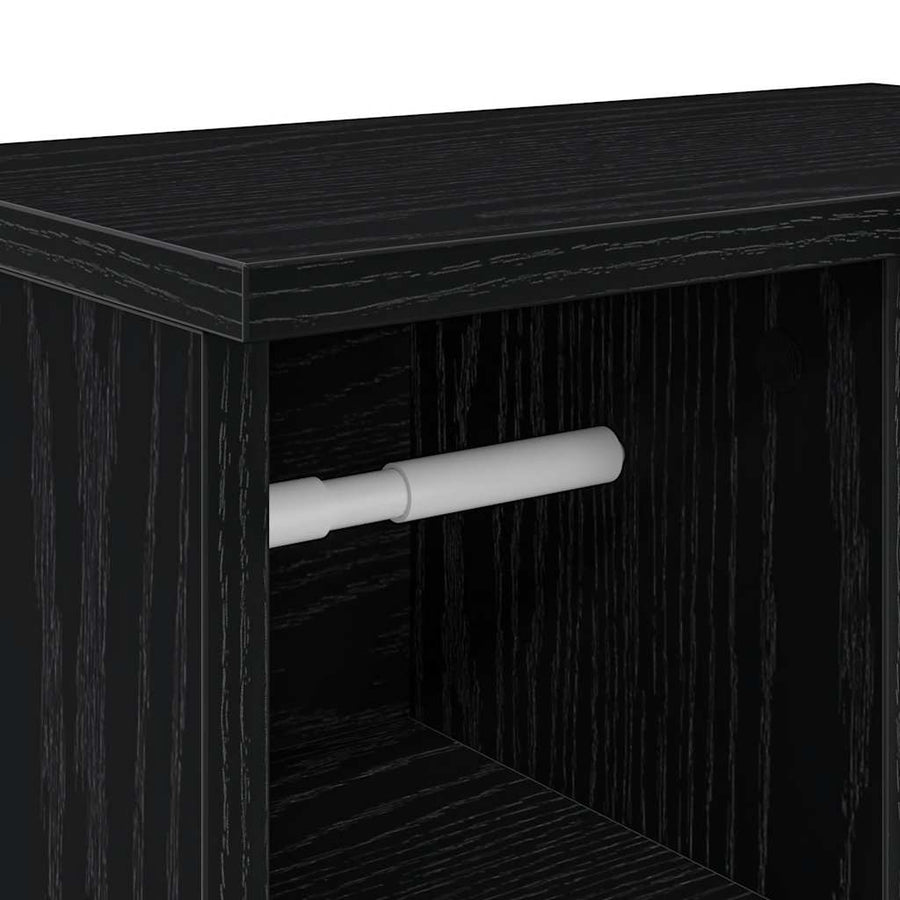 Badkamerkast met rolhouder 39x22x90 cm zwart
