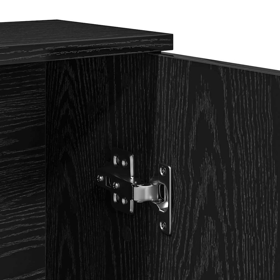 Badkamerkast met rolhouder 39x22x90 cm zwart