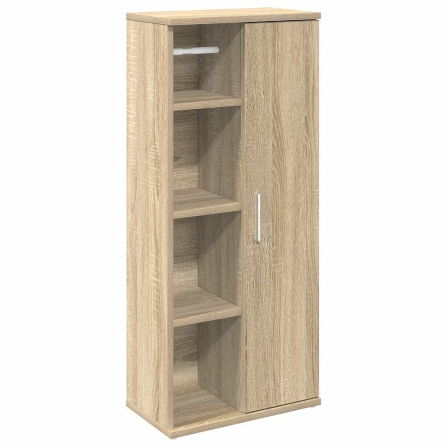 Badkamerkast met rolhouder 39x22x90 cm sonoma eikenkleurig