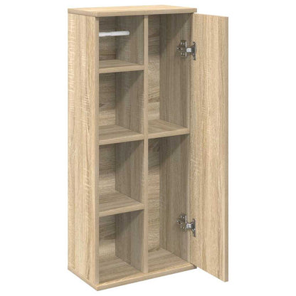 Badkamerkast met rolhouder 39x22x90 cm sonoma eikenkleurig