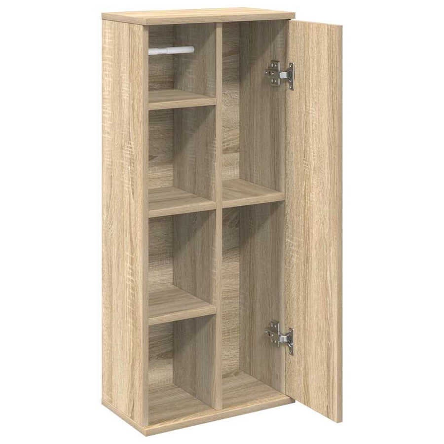 Badkamerkast met rolhouder 39x22x90 cm sonoma eikenkleurig