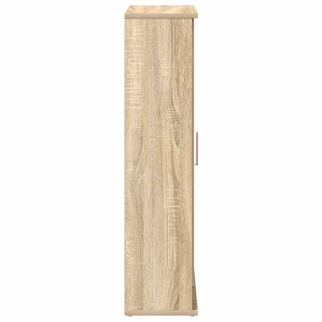 Badkamerkast met rolhouder 39x22x90 cm sonoma eikenkleurig
