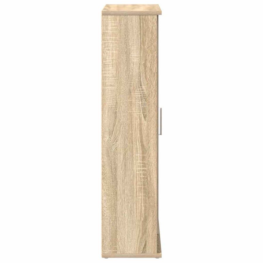 Badkamerkast met rolhouder 39x22x90 cm sonoma eikenkleurig