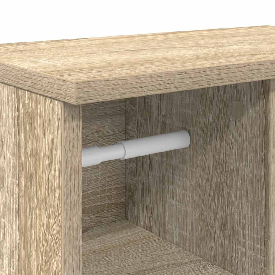 Badkamerkast met rolhouder 39x22x90 cm sonoma eikenkleurig