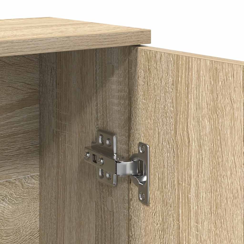 Badkamerkast met rolhouder 39x22x90 cm sonoma eikenkleurig
