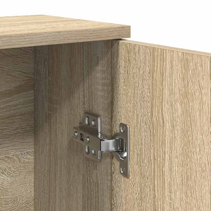Badkamerkast met rolhouder 39x22x90 cm sonoma eikenkleurig