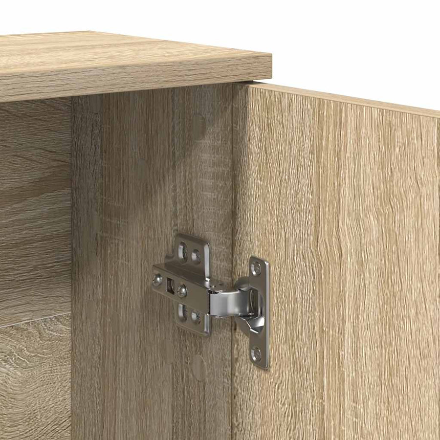 Badkamerkast met rolhouder 39x22x90 cm sonoma eikenkleurig