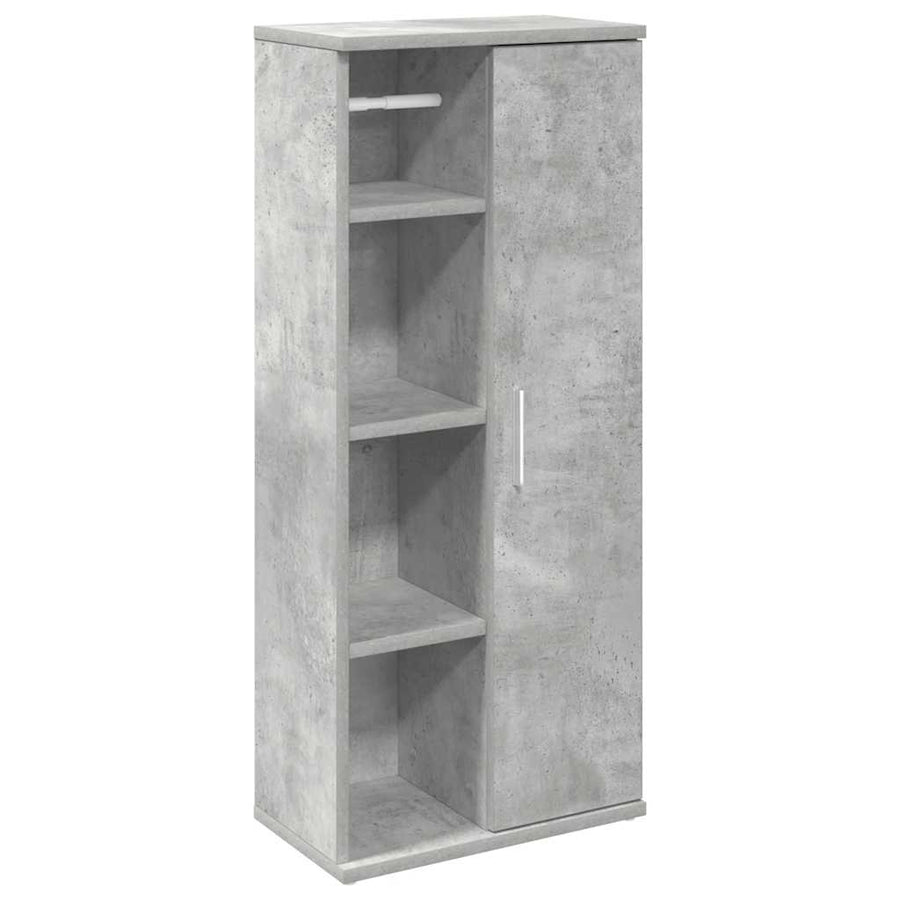 Badkamerkast met rolhouder 39x22x90 cm betongrijs