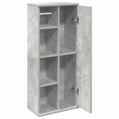 Badkamerkast met rolhouder 39x22x90 cm betongrijs