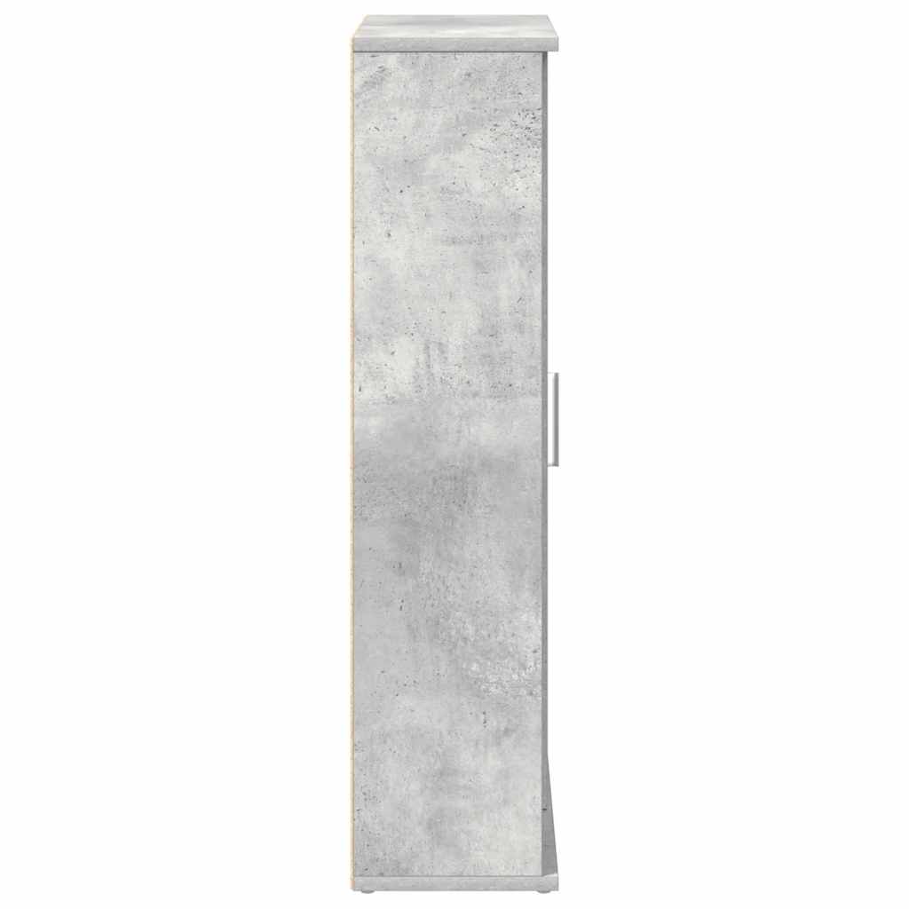 Badkamerkast met rolhouder 39x22x90 cm betongrijs