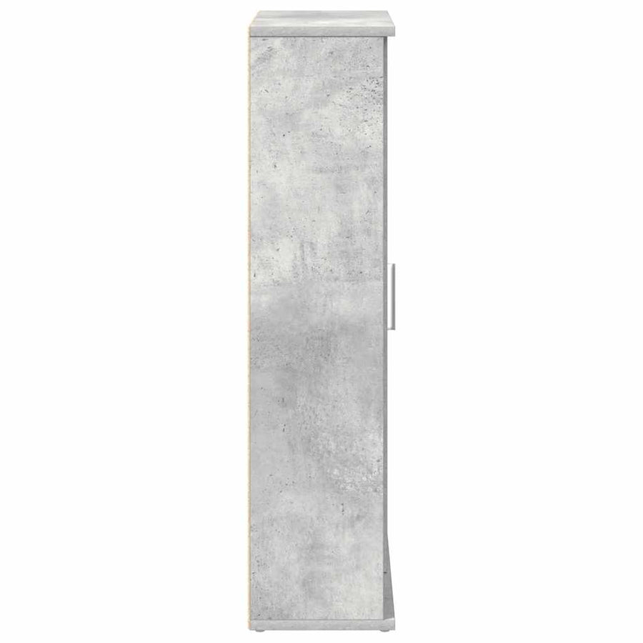 Badkamerkast met rolhouder 39x22x90 cm betongrijs
