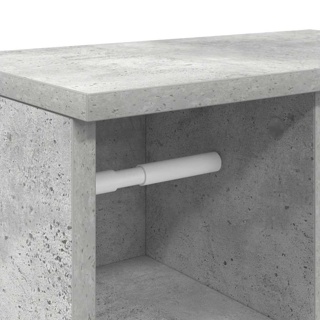 Badkamerkast met rolhouder 39x22x90 cm betongrijs