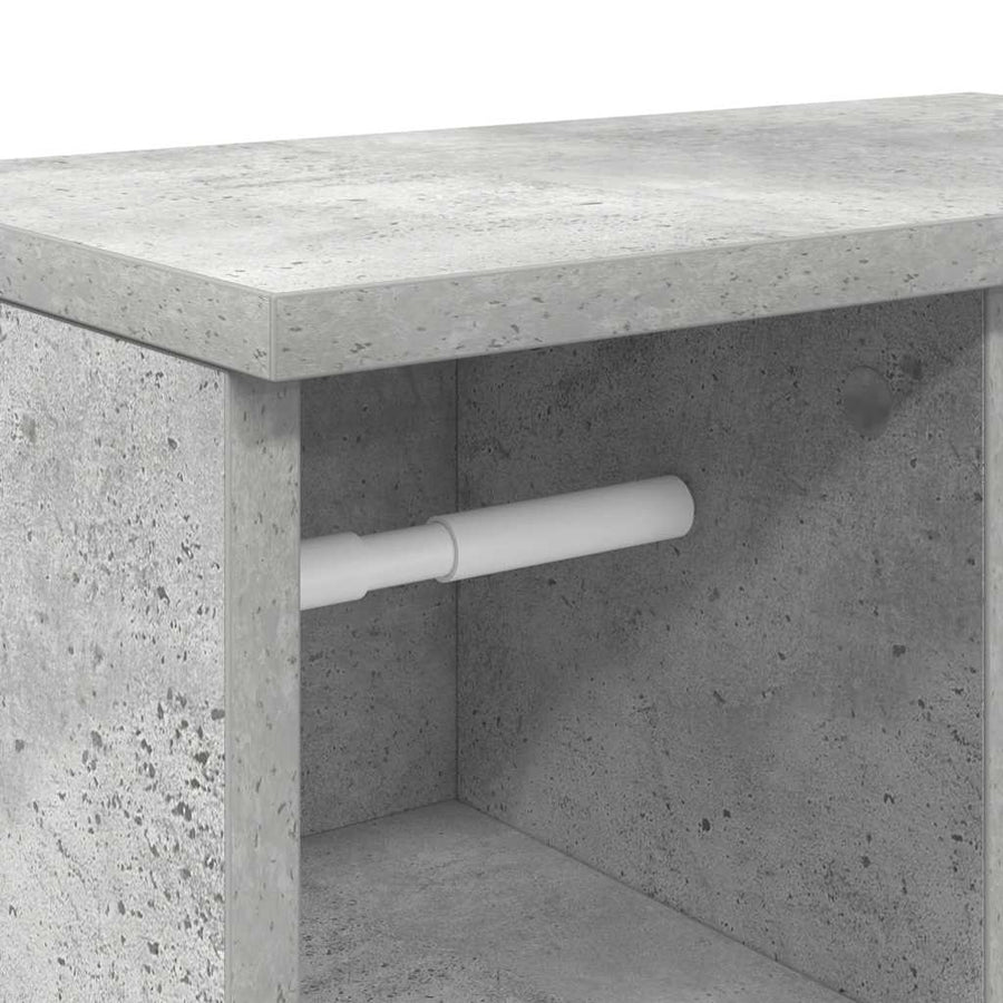Badkamerkast met rolhouder 39x22x90 cm betongrijs