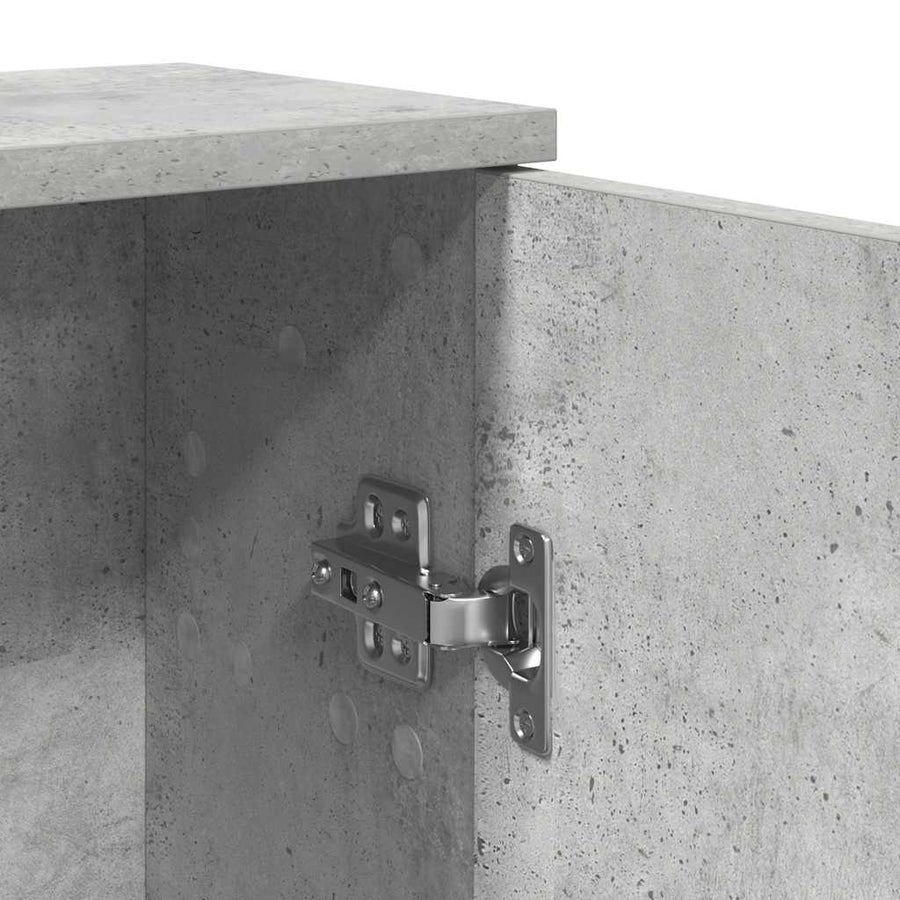 Badkamerkast met rolhouder 39x22x90 cm betongrijs