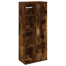 Badkamerkast met rolhouder 39x22x90 cm gerookt eikenkleurig