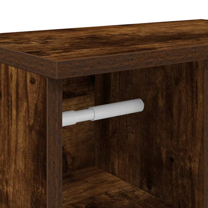 Badkamerkast met rolhouder 39x22x90 cm gerookt eikenkleurig