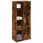 Bathroom cabinet with toilet roll holder 39x22x90 cm smoked oak look