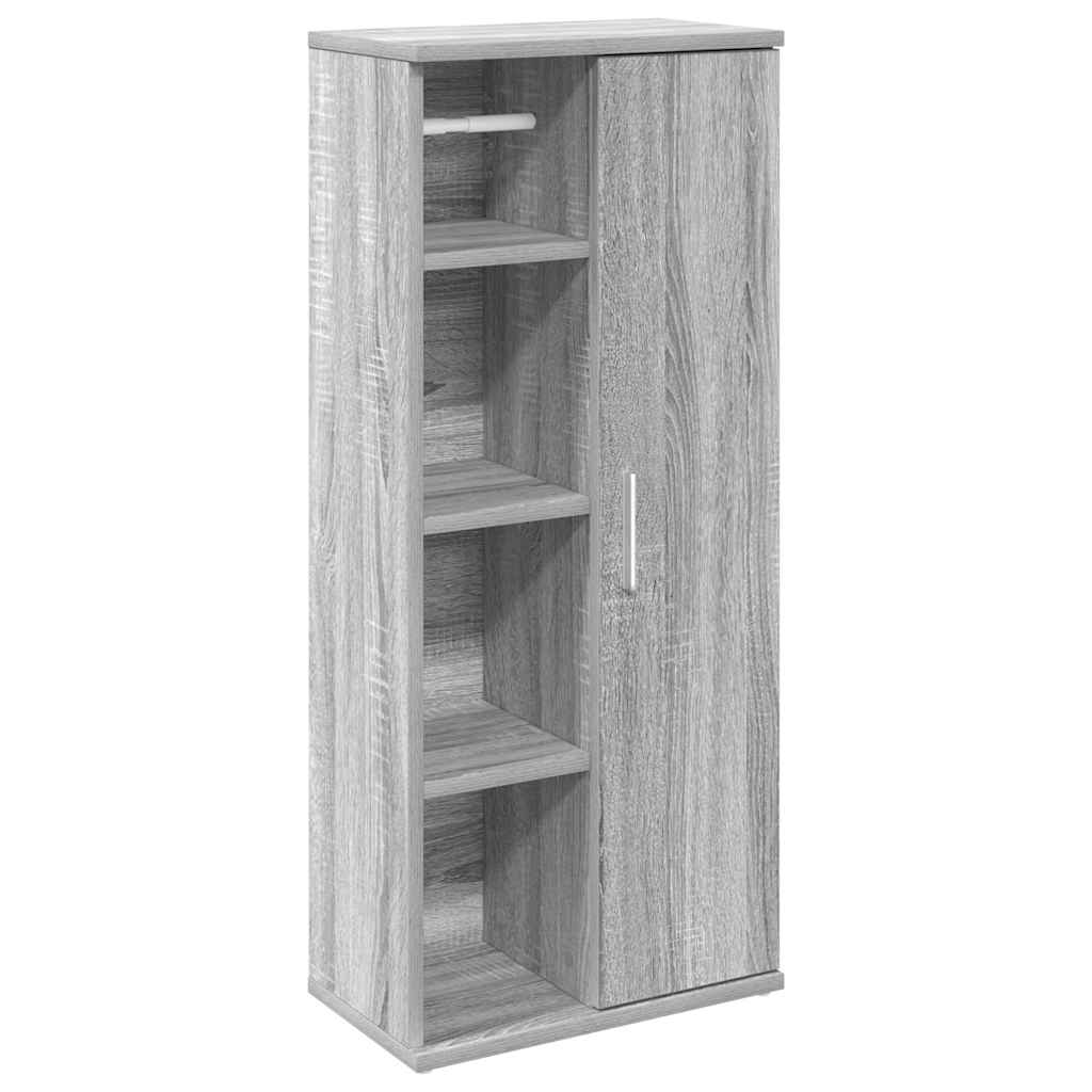 Badkamerkast met rolhouder 39x22x90 cm grijs sonoma eiken