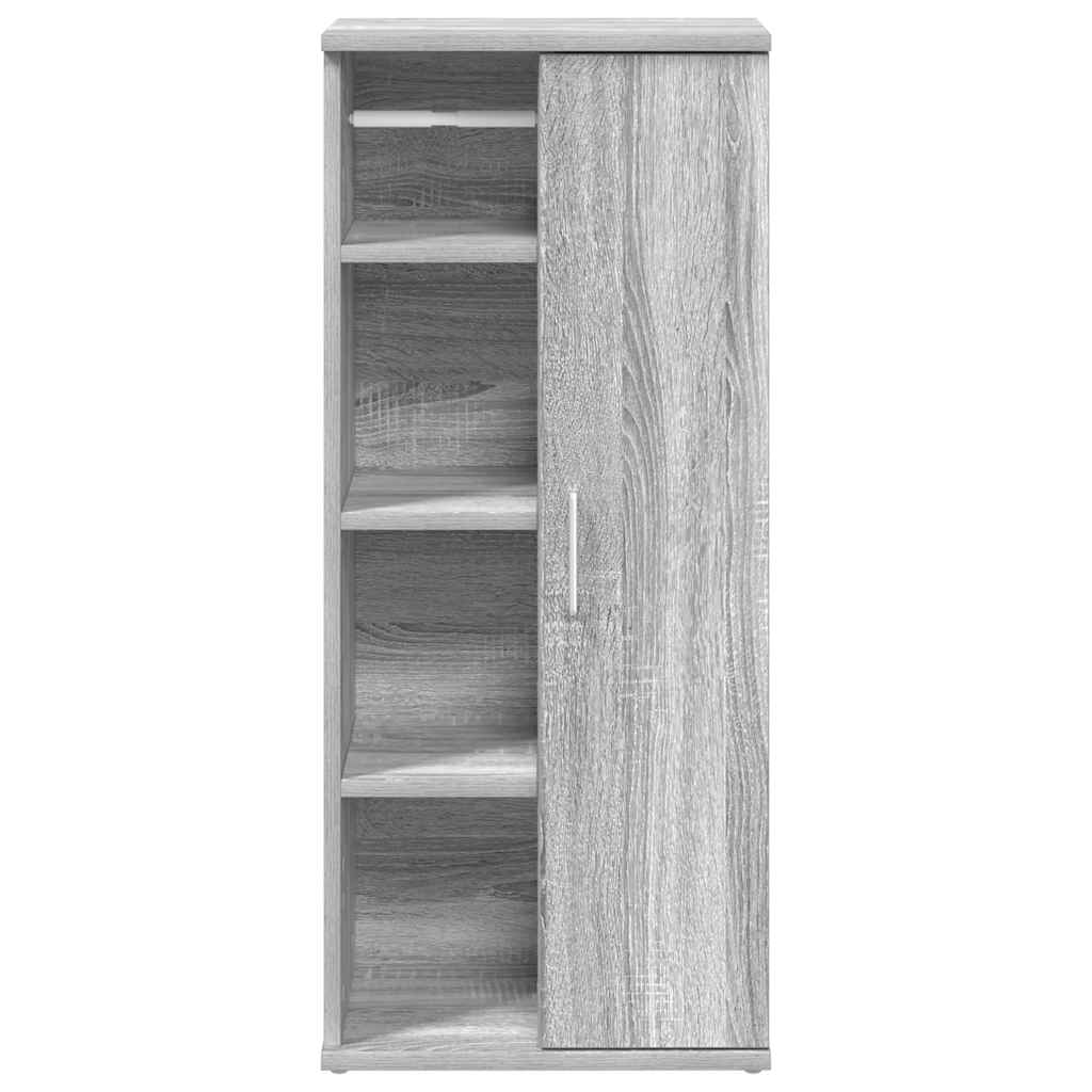 Badkamerkast met rolhouder 39x22x90 cm grijs sonoma eiken