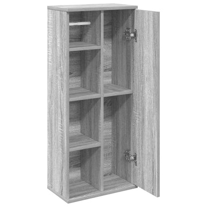 Badkamerkast met rolhouder 39x22x90 cm grijs sonoma eiken