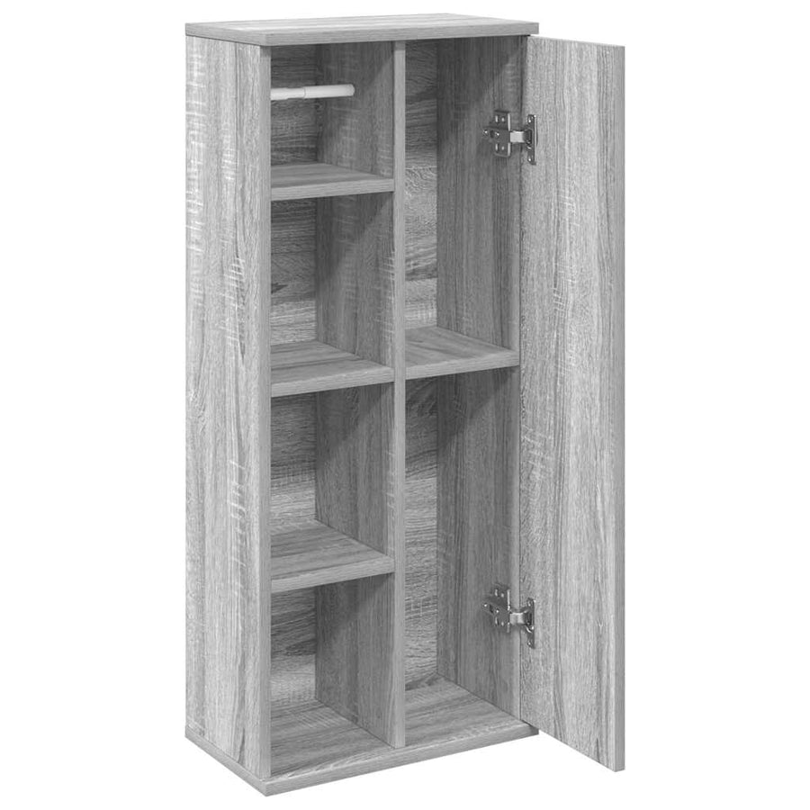Badkamerkast met rolhouder 39x22x90 cm grijs sonoma eiken