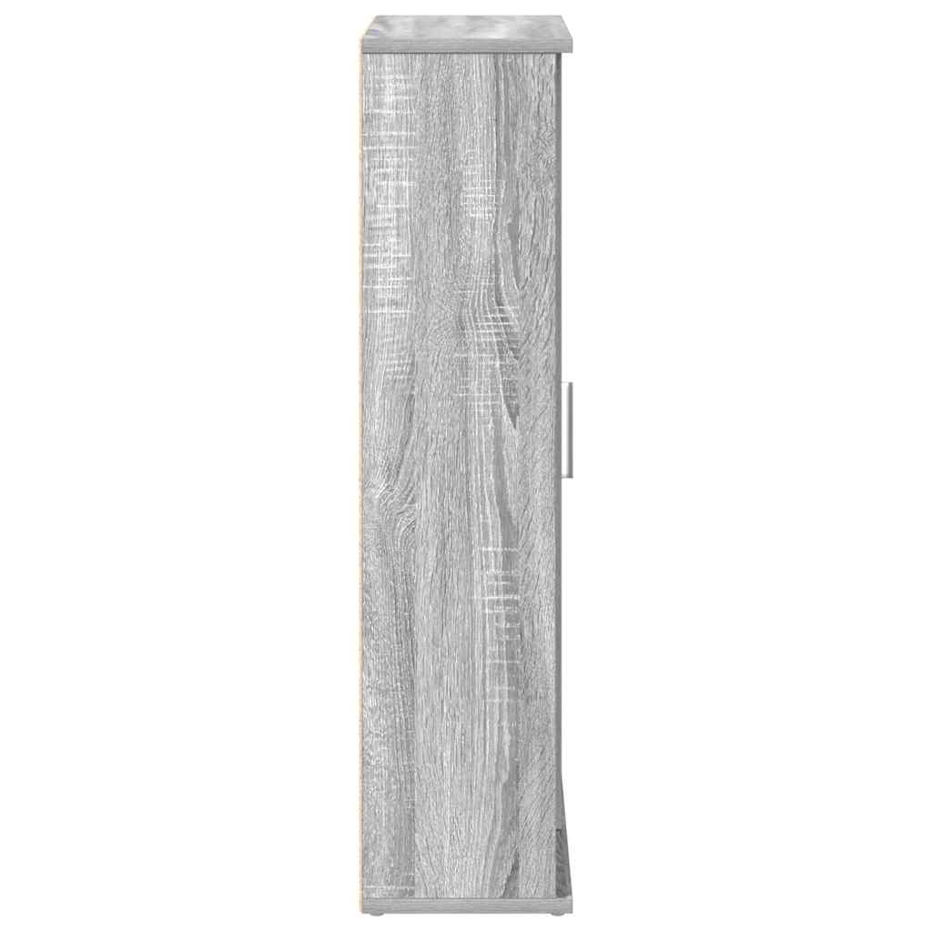 Badkamerkast met rolhouder 39x22x90 cm grijs sonoma eiken