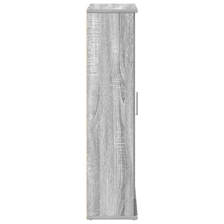 Badkamerkast met rolhouder 39x22x90 cm grijs sonoma eiken