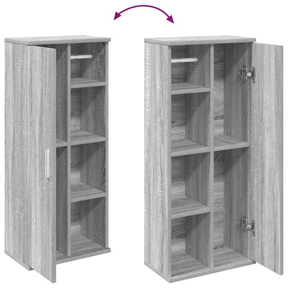 Badkamerkast met rolhouder 39x22x90 cm grijs sonoma eiken