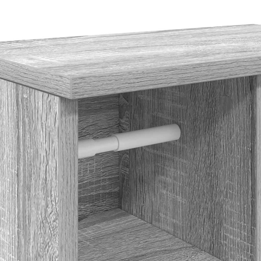 Badkamerkast met rolhouder 39x22x90 cm grijs sonoma eiken