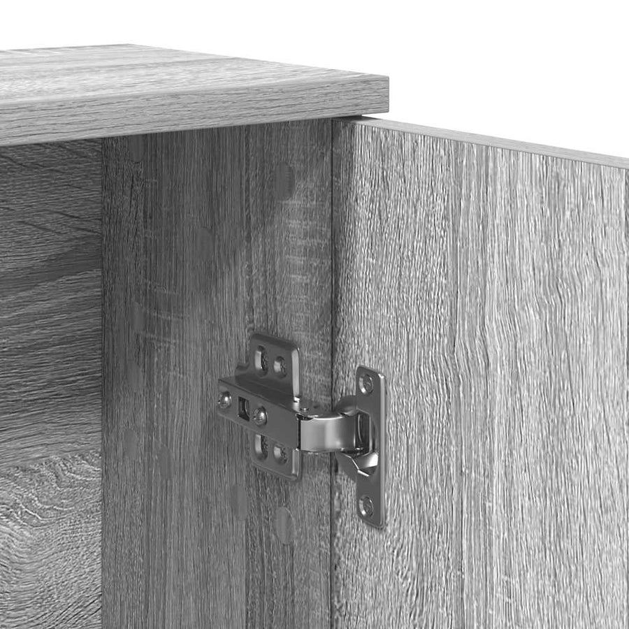 Badkamerkast met rolhouder 39x22x90 cm grijs sonoma eiken